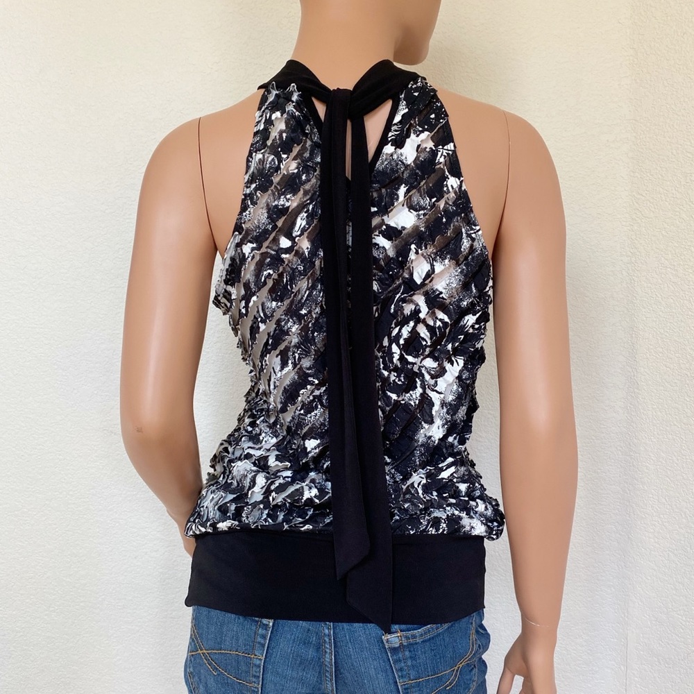 HEART SOUL ❤️❤️❤️ BLACK AND WHITE RUFFLE TOP - Picture 6 of 7